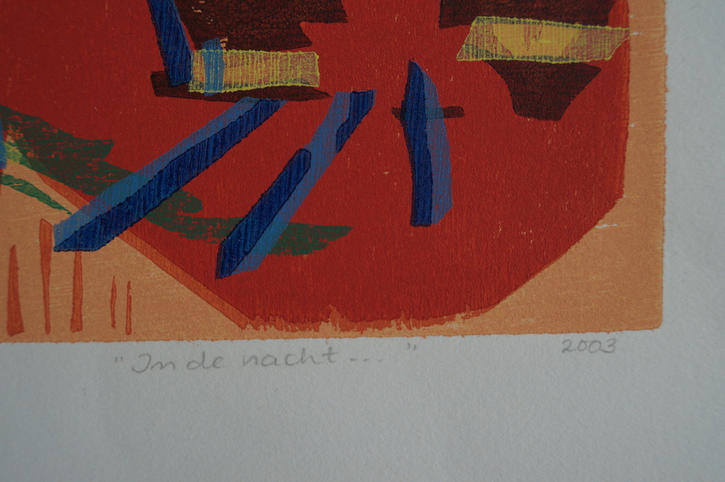 Angenelle Thijssen - gesigneerde houtsnede -  kopen? Bied vanaf 1!