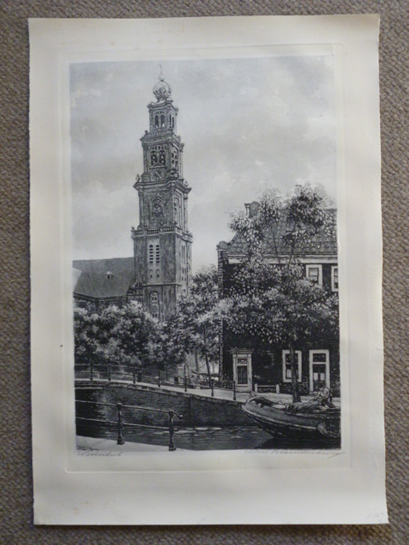 Cornelis Brandenburg - ets - Westerkerk kopen? Bied vanaf 30!