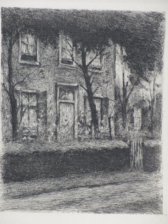 Eduard Karsen, Huis met bomen, Ets verkocht voor € 40!