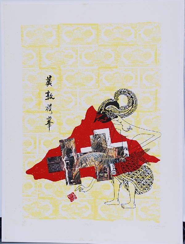 Woody van Amen: Kleurenlitho. Bali verkocht voor € 100!