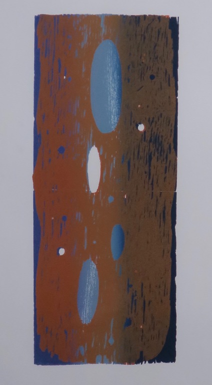 Joris Geurts: Houtsnede, Zonder titel (bruin) -Ingelijst kopen? Bied vanaf 40!