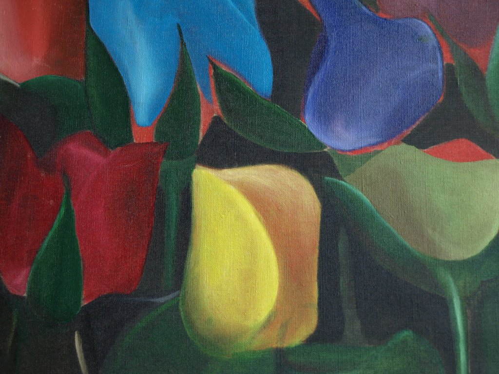 Onbekend : Olieverf op doek , Tulpen - 50 x 60 cm kopen? Bied vanaf 1!
