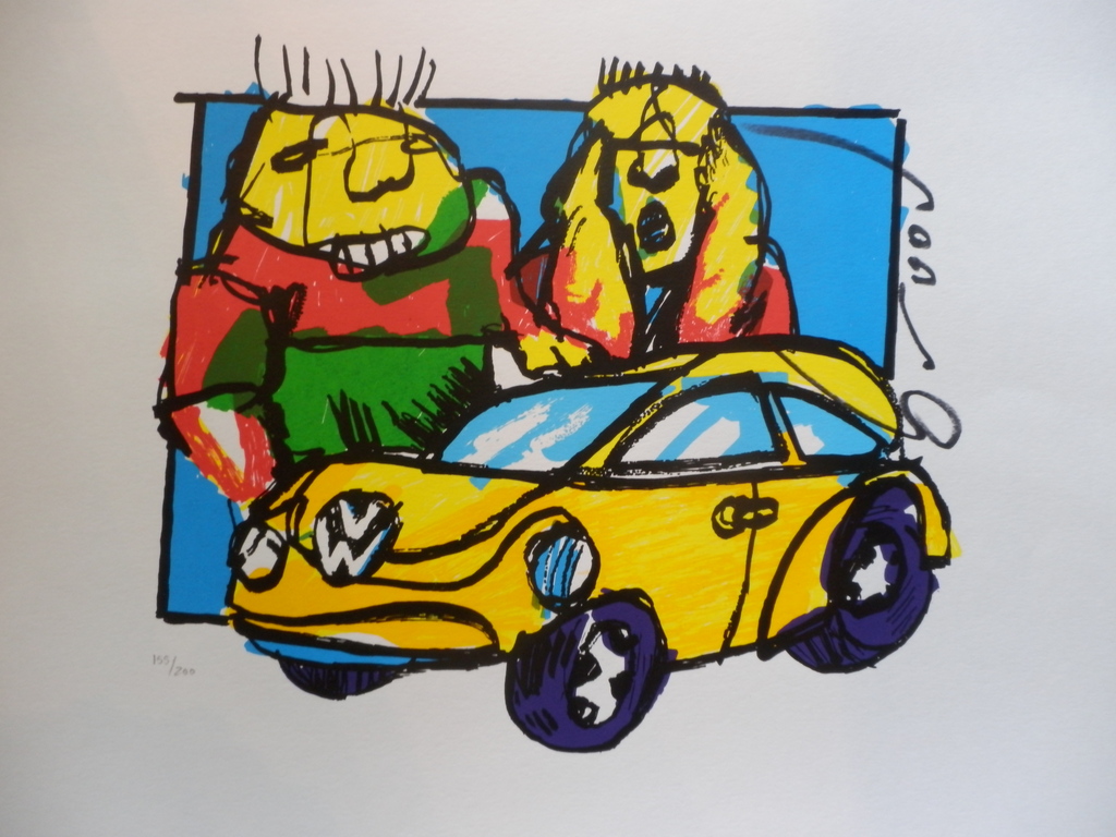 HERMAN BROOD, Gelimiteerde en HANDGESIGNEERDE Zeefdruk BEETLE verkocht voor € 70!