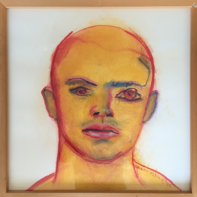 HANS ABBING pastel 1995 Titel: Kop verkocht voor € 199!