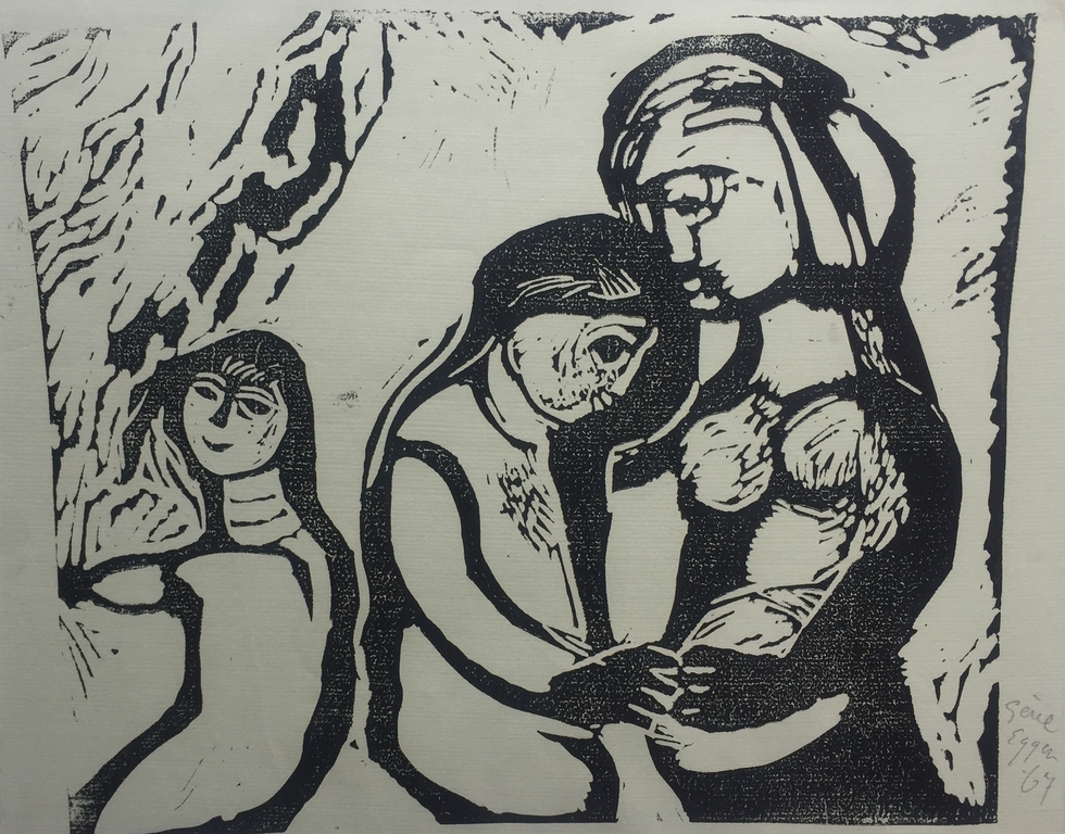 Gene Eggen, houtsnede, zonder titel kopen? Bied vanaf 45!