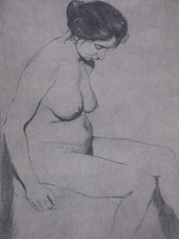 Andreas Schotel, Zittende naakte vrouw, Ets kopen? Bied vanaf 1!