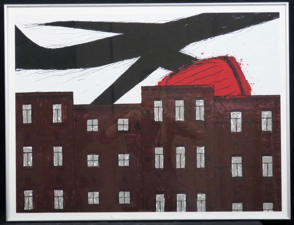 Ko Aarts: Zeefdruk, Red engine - Ingelijst  kopen? Bied vanaf 35!