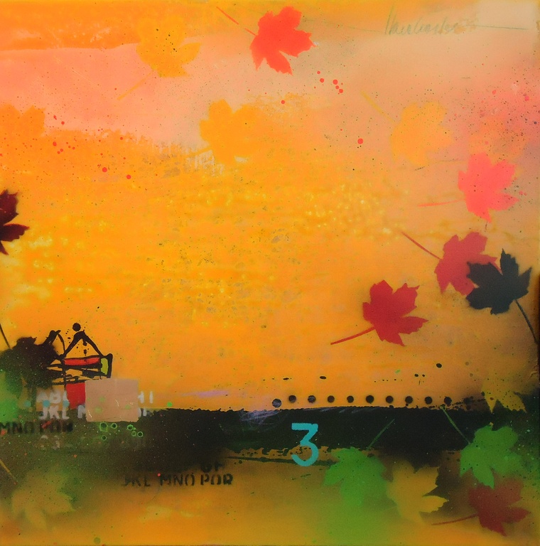 Theo Koster, Autumn Leaves, Uniek tweeluik 80x80, origineel op canvas kopen? Bied vanaf 250!