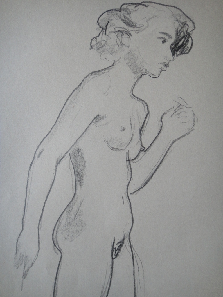 Flip Hamers, tekening, portret van naakte vrouw kopen? Bied vanaf 1!