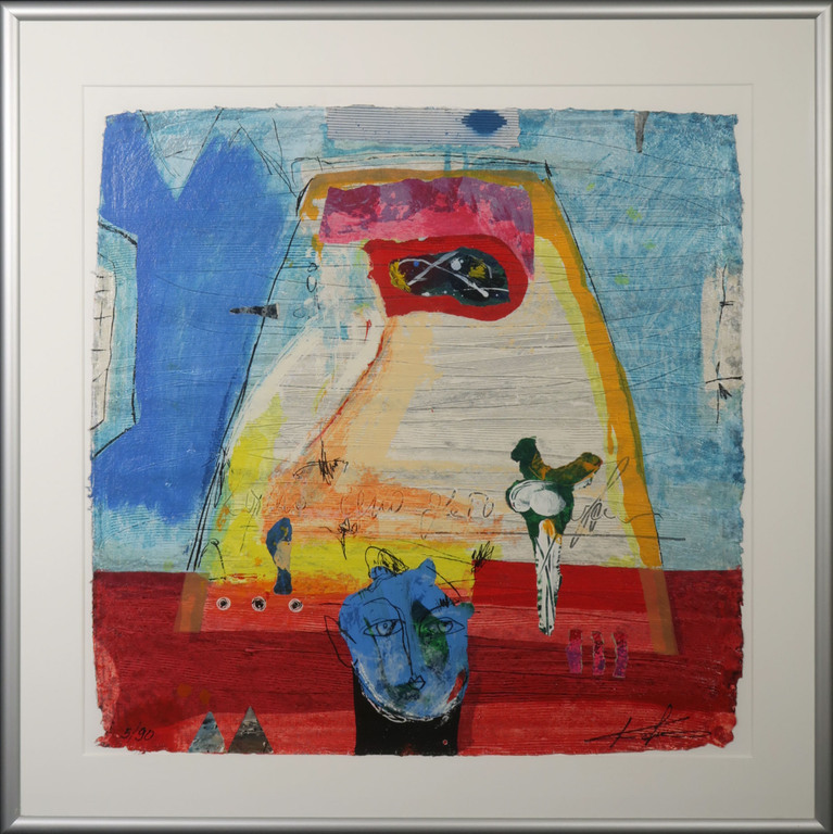 Kantcho Kanev: Zeefdruk en Collage, Glero - Ingelijst (Groot) verkocht voor € 120!