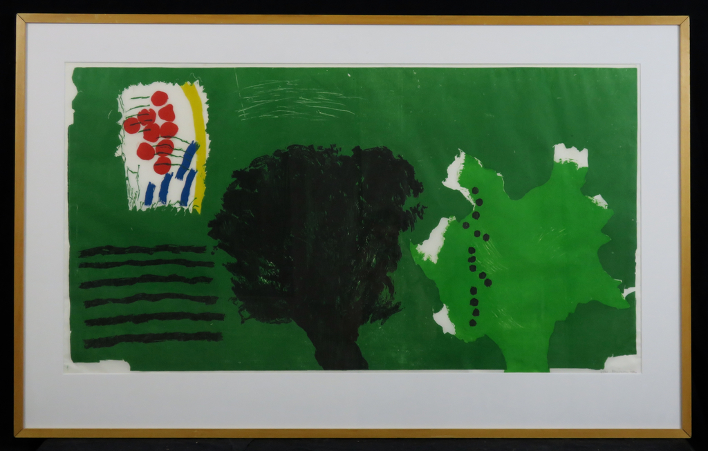 Jef Diederen: Houtsnede, Haut Vienne - Ingelijst (groot) verkocht voor € 80!