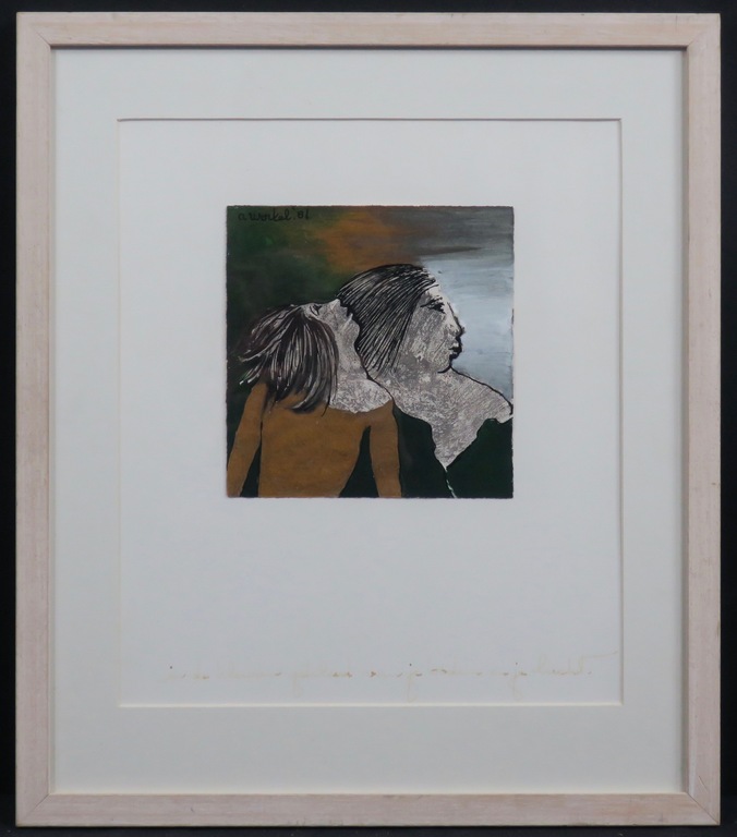 Ans Wortel: Gouache, In de kleuren gekleed van je bodem en je lucht - Ingelijst verkocht voor € 150!