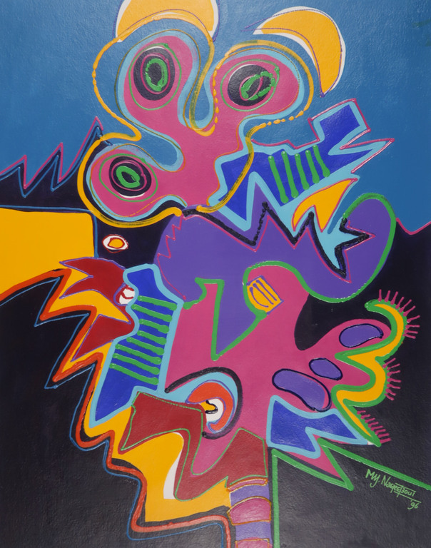 Marianne Naerebout: Acryl op papier, Z.T. verkocht voor € 250!