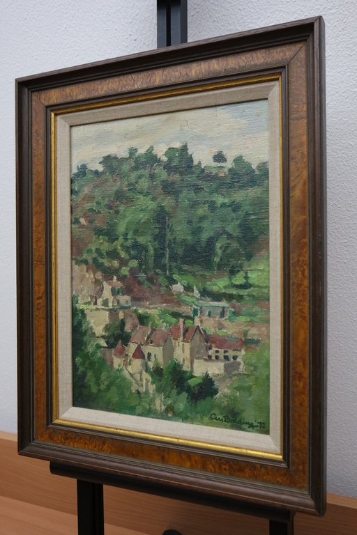 Cees Bolding (1897-1979) - maroufle - landschap met dorpje kopen? Bied vanaf 199!