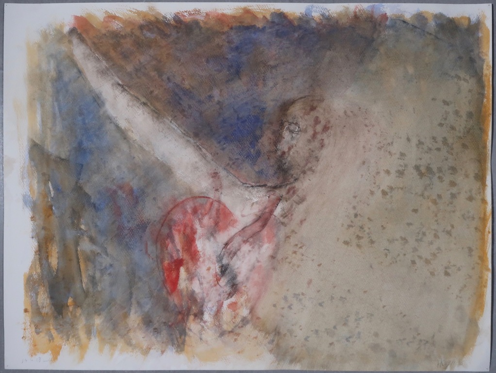 Hans Kuijs: Aquarel, Z.T. Hart kopen? Bied vanaf 1!