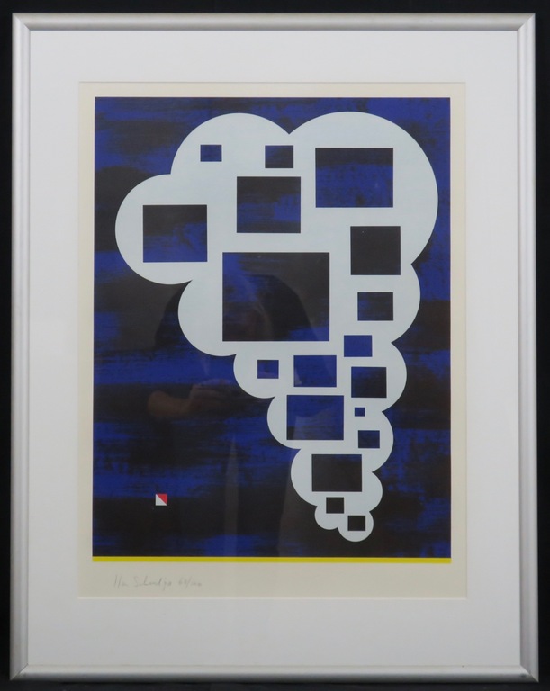 Han Schuil: Zeefdruk, Zonder titel - Ingelijst verkocht voor € 56!