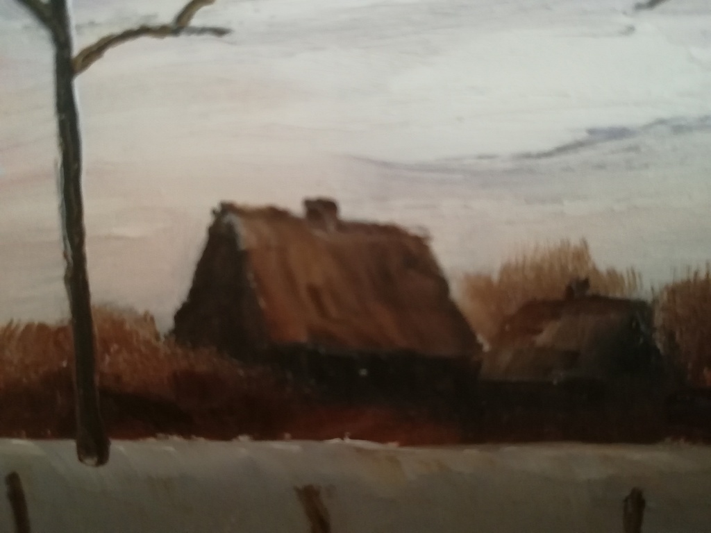 onbekend kunstenaar - olieverf op paneel - landelijk winter landschap kopen? Bied vanaf 1!