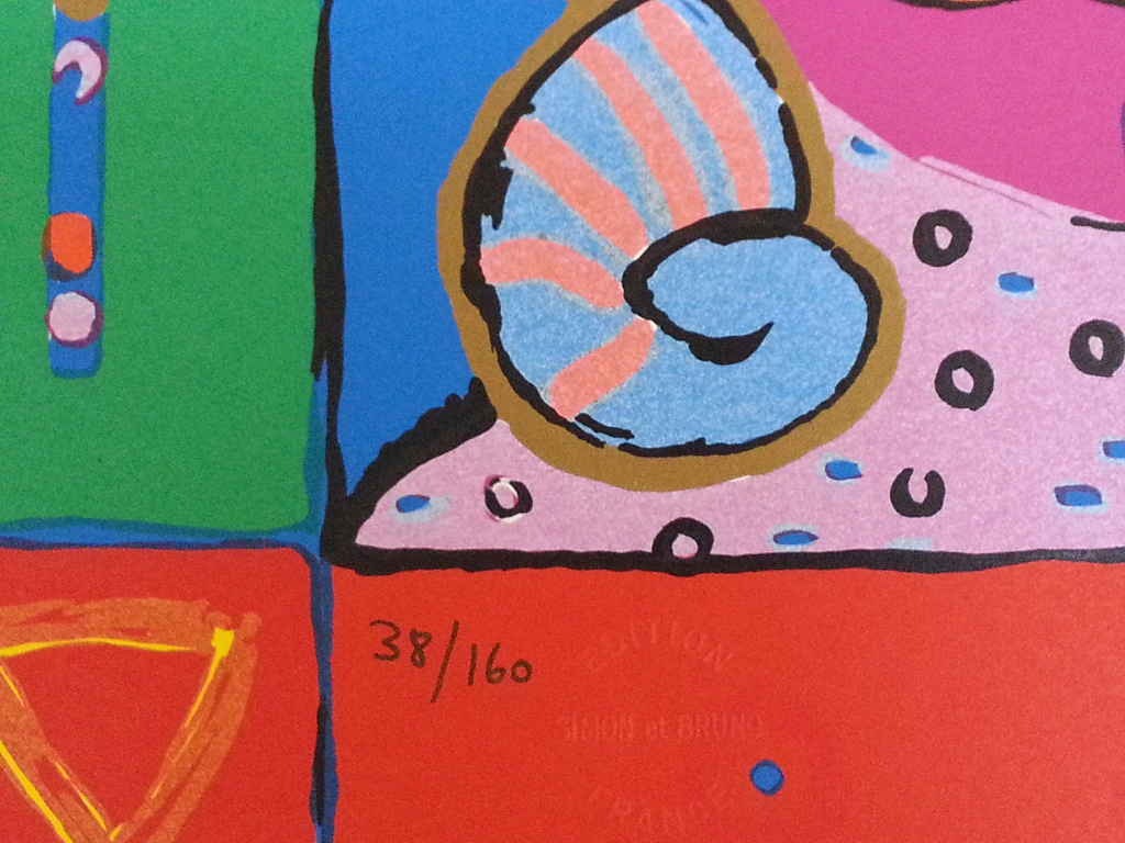 Simon and Bruno. Losse zeefdruk. Titel " Double circle" kopen? Bied vanaf 25!