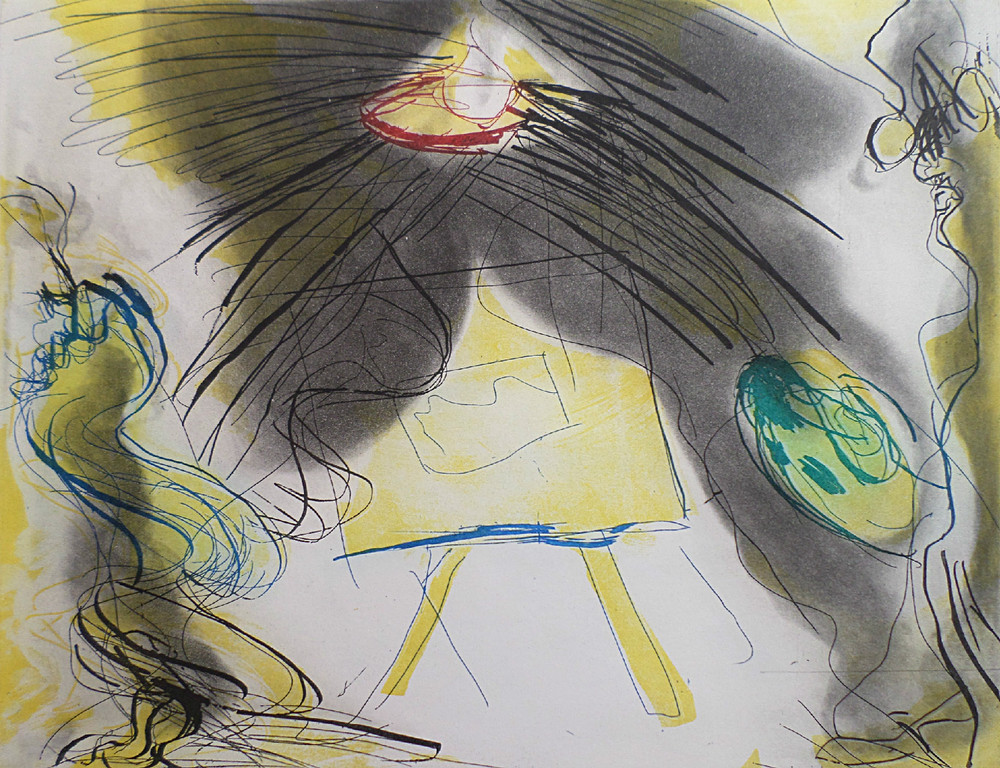 Ger Lataster - De schilder, droge naald ets met aquatint (in mooi passe-partout) verkocht voor € 150!