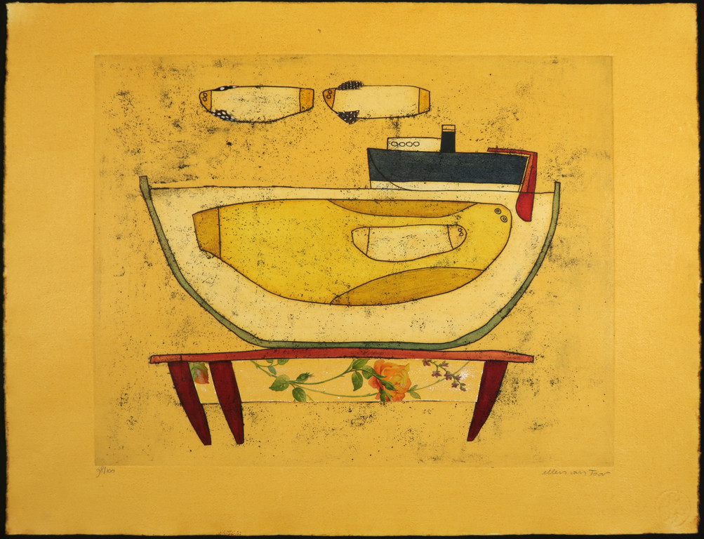 Ellen van toor: Ets en collage, Ruimte van een beperking kopen? Bied vanaf 1!