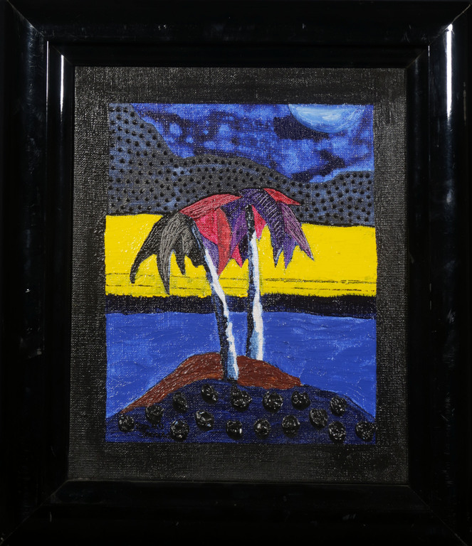 Ronald Boonacker: Acryl op doek, Tahiti I - Ingelijst verkocht voor € 40!