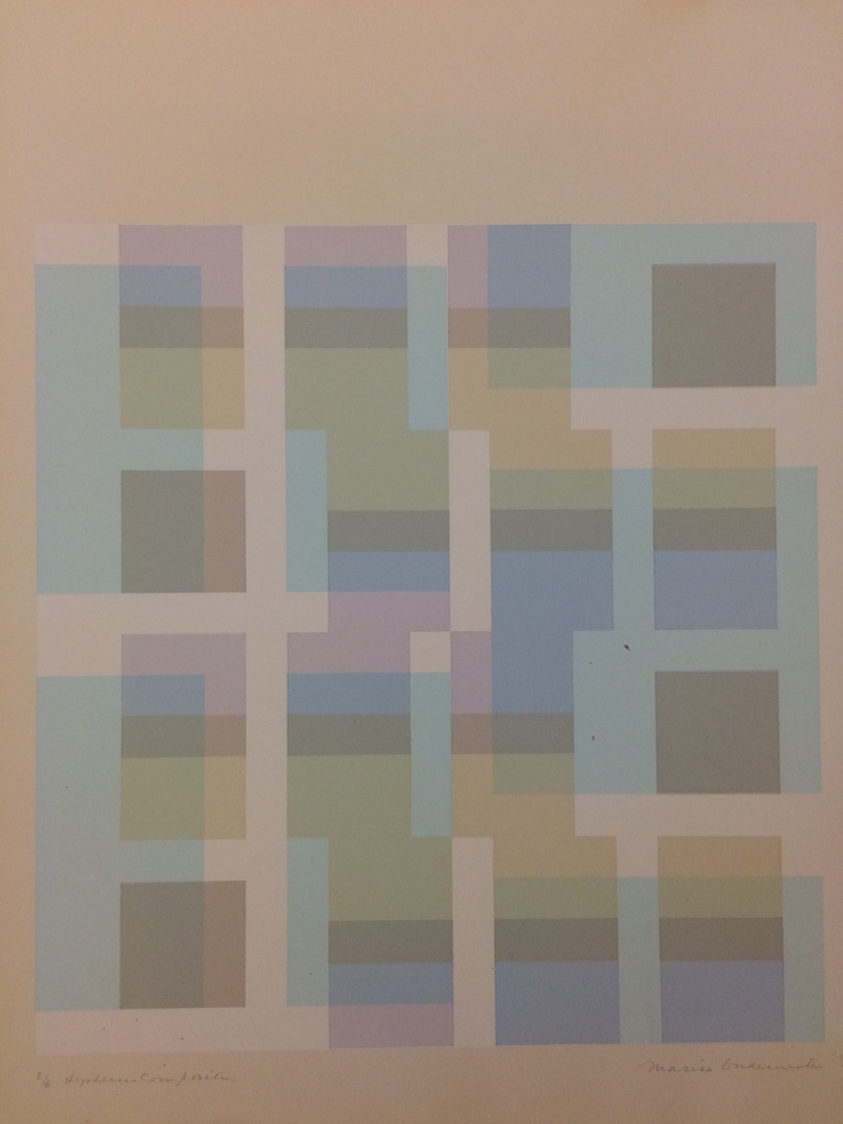 Marisa Onderwater, Systeem compositie, zeefdruk uit 1976 2/6 verkocht voor € 60!