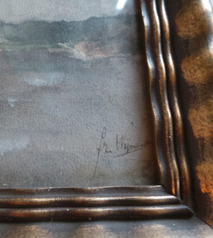 Onbekende kunstenaar gesigneerd, Haagse School?, aquarel, Rivierlandschap kopen? Bied vanaf 25!