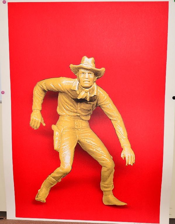 Marjolein Mandersloot: Zeefdruk. Cowboy. Zeer groot. kopen? Bied vanaf 250!