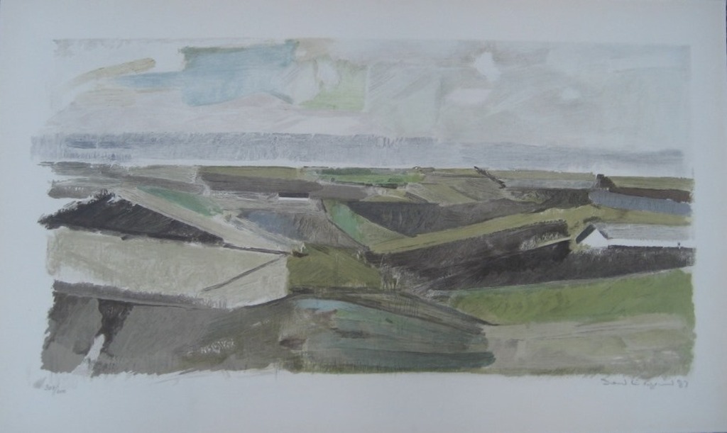 Zeefdruk uit 1983 Rotsachtig landschap kopen? Bied vanaf 1!