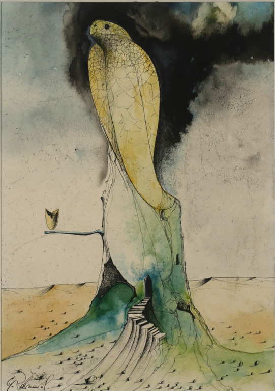 Giovanni Pelliccioli: Aquarel en inkt, Zonder titel - Ingelijst  kopen? Bied vanaf 35!