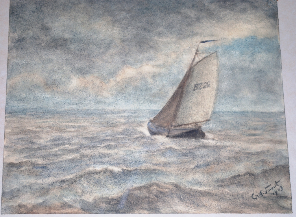 Aquarel uit 1903 - Bergen op Zoomse botter op de Schelde  kopen? Bied vanaf 85!