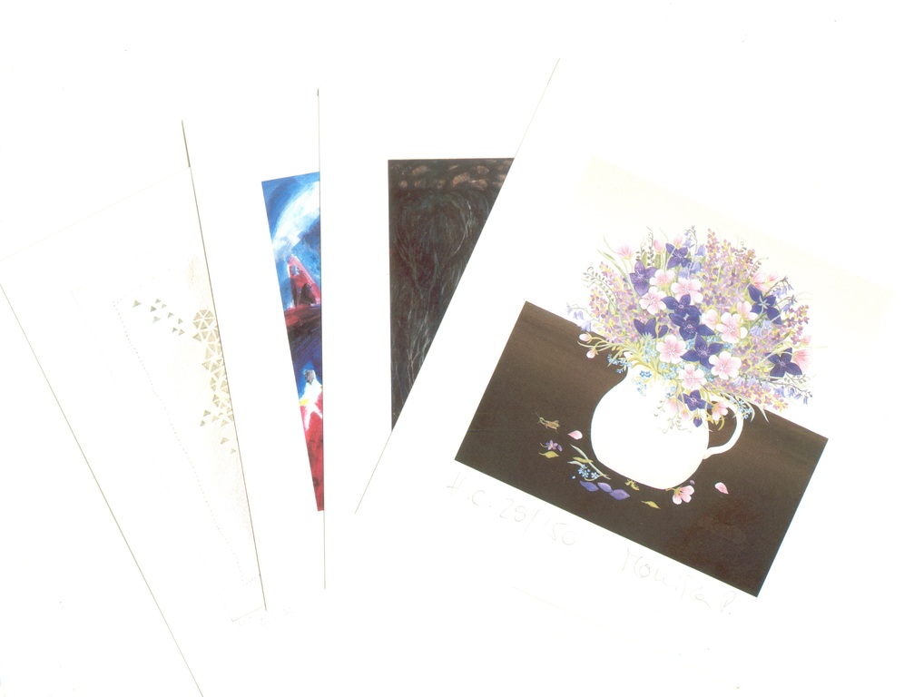 Zaidong Zheng - Zaidong Zheng e.a: Collectie van vier kunstwerkjes, Div. voorstellingen kopen? Bied vanaf 30!