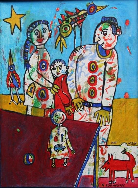 Ruud Cornelisse - Acrylverf op doek - Het gezin kopen? Bied vanaf 60!