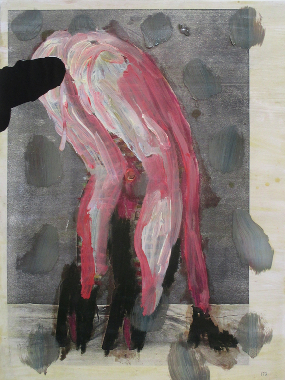 SM,3 schilderijen in gemengde techniek op papier/doek, 30x40 cm, 2008 verkocht voor € 75!