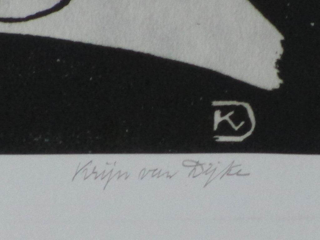 Krijn van Dijke, Jonge Vosjes, Houtsnede kopen? Bied vanaf 50!