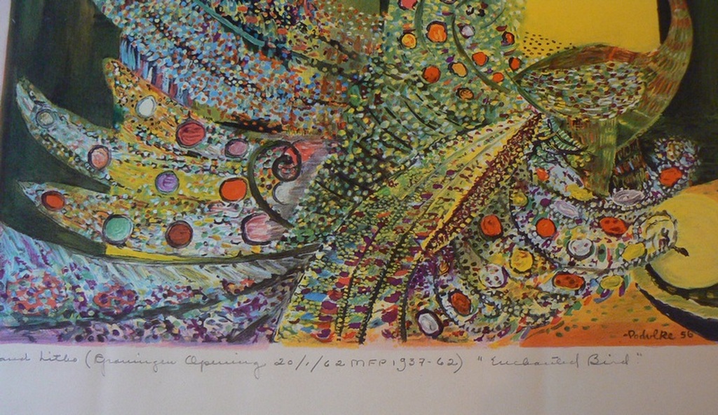 Michael Podulke (1922-1988)  -- Kleurenlitho "Enchanted Bird" kopen? Bied vanaf 1!