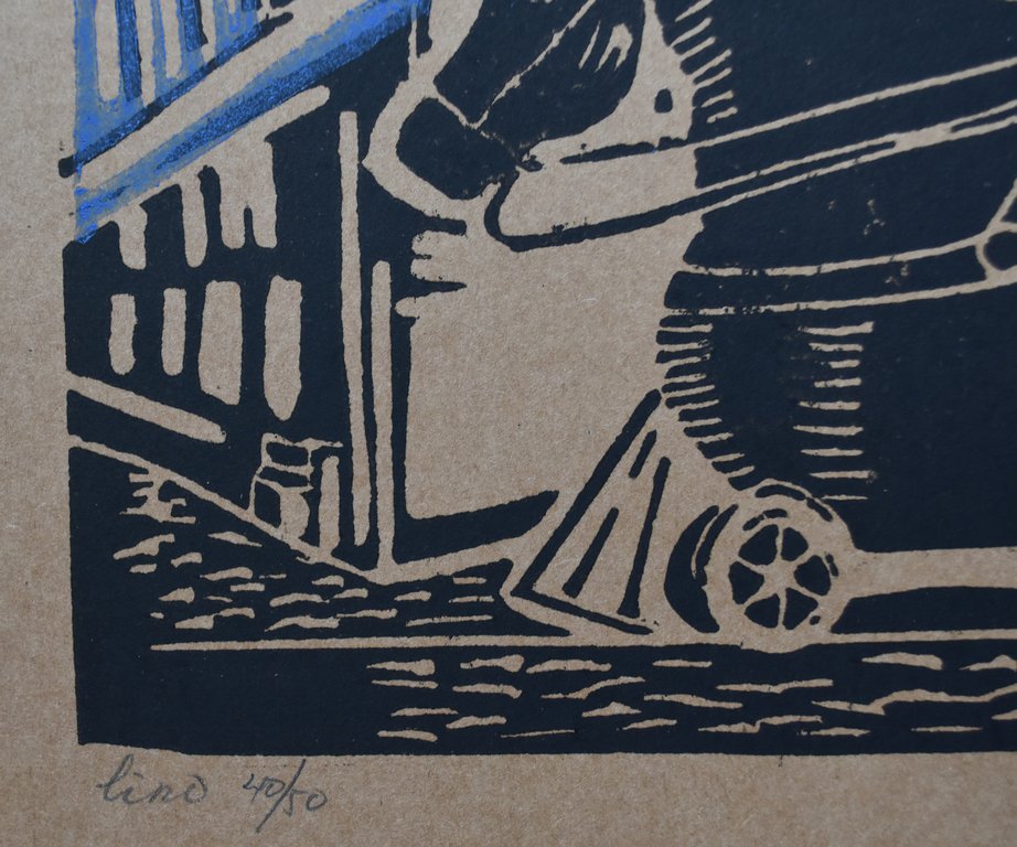 Frenk van Heeswijk - Frenk van Heeswijk , Linosnede # PAARD EN WAGEN # opl. 50, gen/gesigneerd, mint- kopen? Bied vanaf 35!