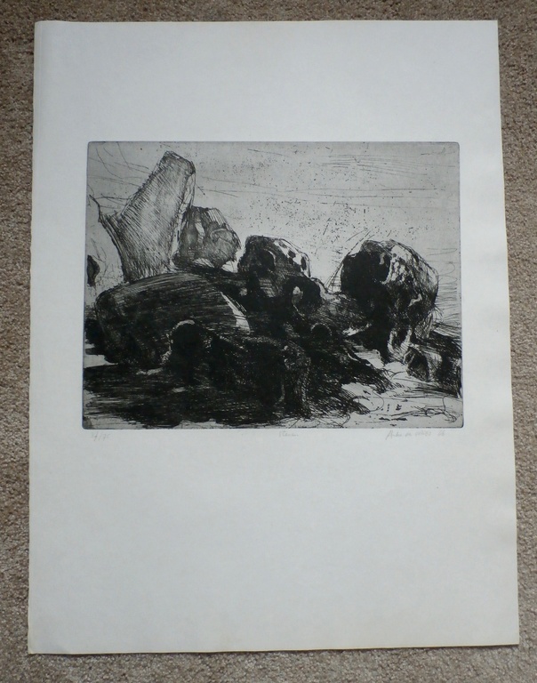 Auke de Vries - ets: Stenen - 1966 kopen? Bied vanaf 50!