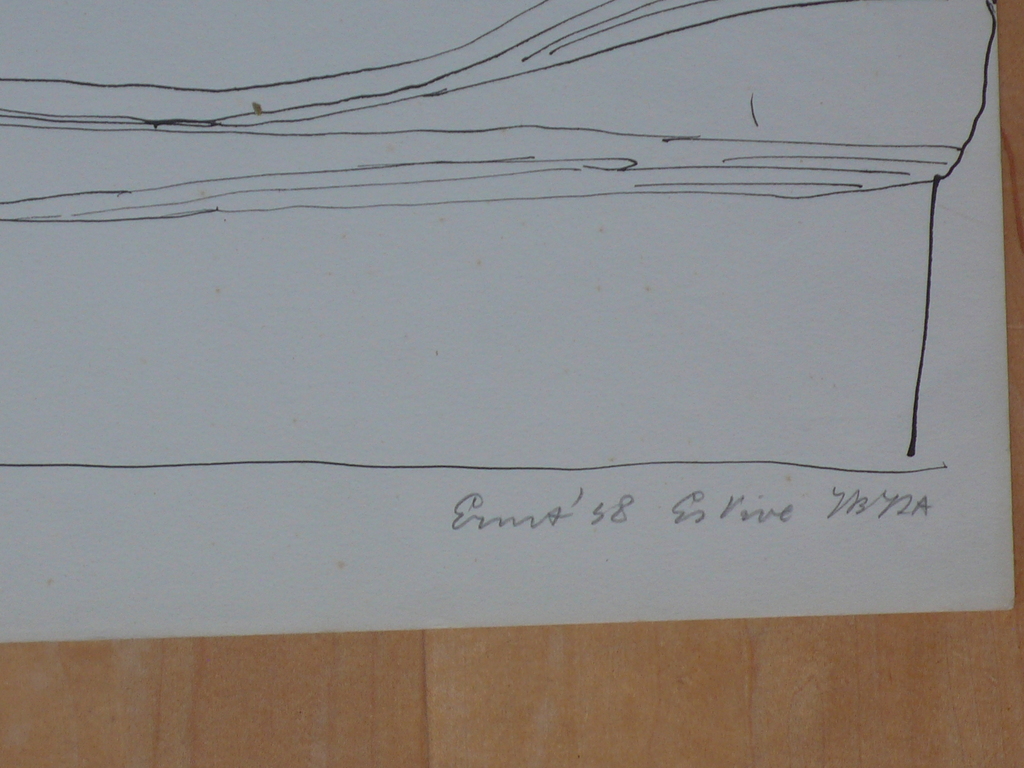 Ernst Vijlbrief, vroege tekening in zwarte inkt, 1958 kopen? Bied vanaf 25!