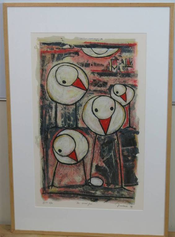 Hans Innemée: Zeefdruk, The secret four... - Ingelijst (groot) kopen? Bied vanaf 70!