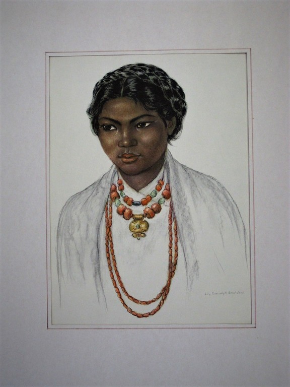 Bijzonder! Orig. Aquarel "Tibetaans Sherpa-meisje" van Ned Ind. portrettekenares kopen? Bied vanaf 1!