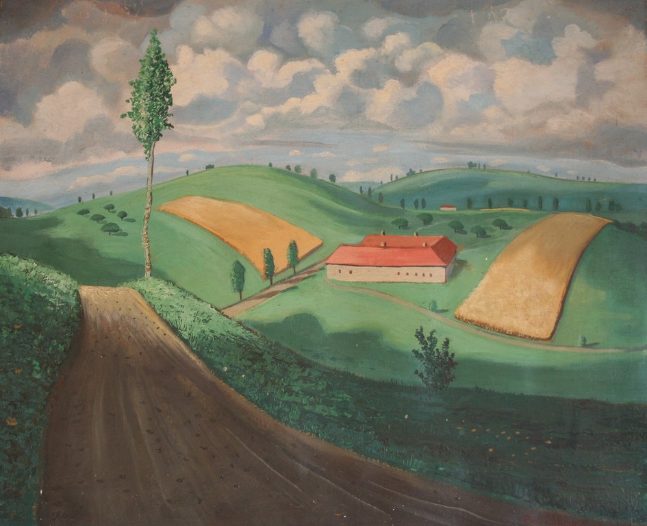 BOB LOKHORST - olieverf op doek - Limburg - gesigneerd - 1953 verkocht voor € 50!