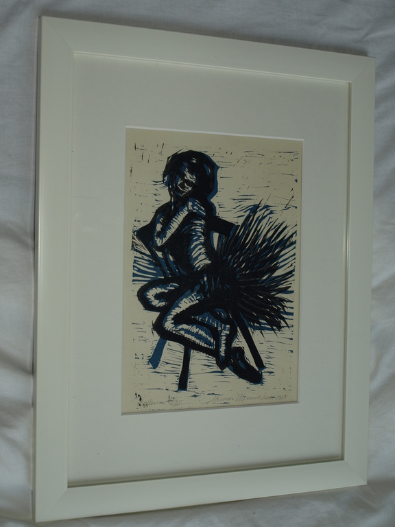 Herman Stammeshaus : Houtsnede , Ballerina – gesigneerd & ingelijst - 1958 kopen? Bied vanaf 1!