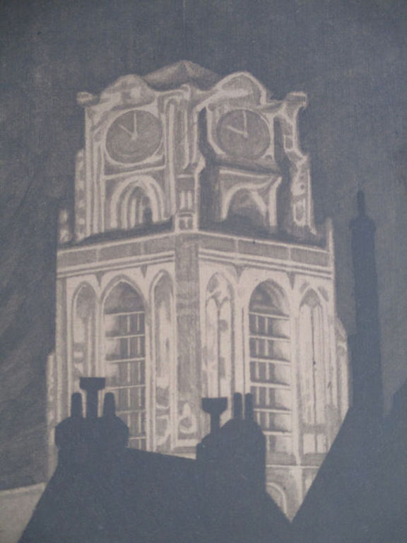 Arend Hendriks, Verlichte St.laurenskerk te Rotterdam, ets-aquatint. kopen? Bied vanaf 1!