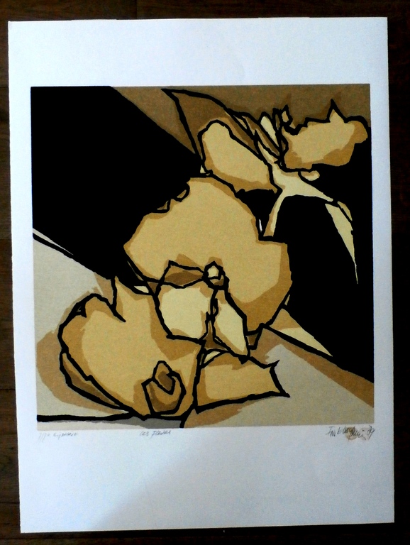Fon Klement - boardsnede: Les fleurs - 1989 kopen? Bied vanaf 150!
