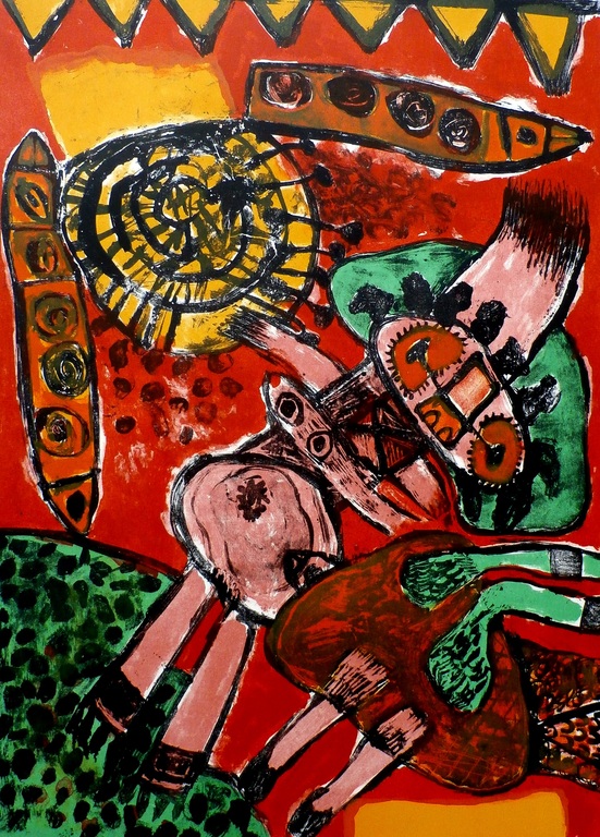 Corneille - litho: L' aurore rouge - 1967 - oplage: 190 stuks kopen? Bied vanaf 350!