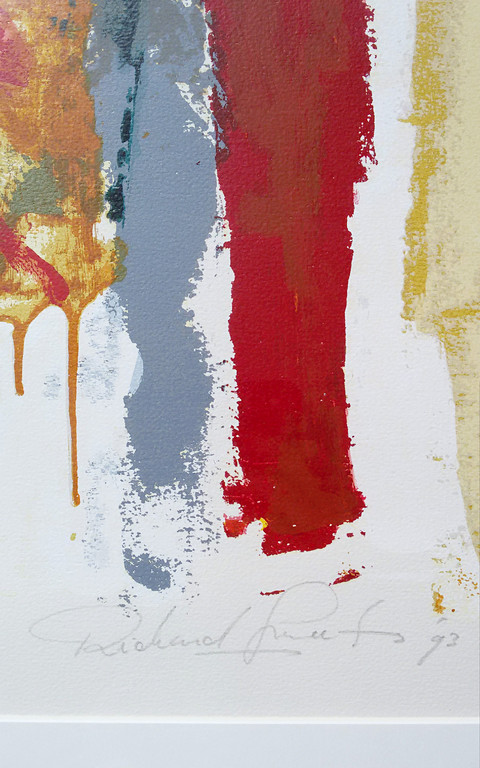 Richard Smeets - Abstracte compositie, zeefdruk (prachtig ingelijst, groot!) kopen? Bied vanaf 225!