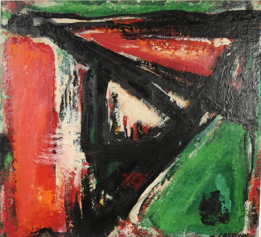 Henk Lassche: Acryl op papier, Zonder titel verkocht voor € 180!