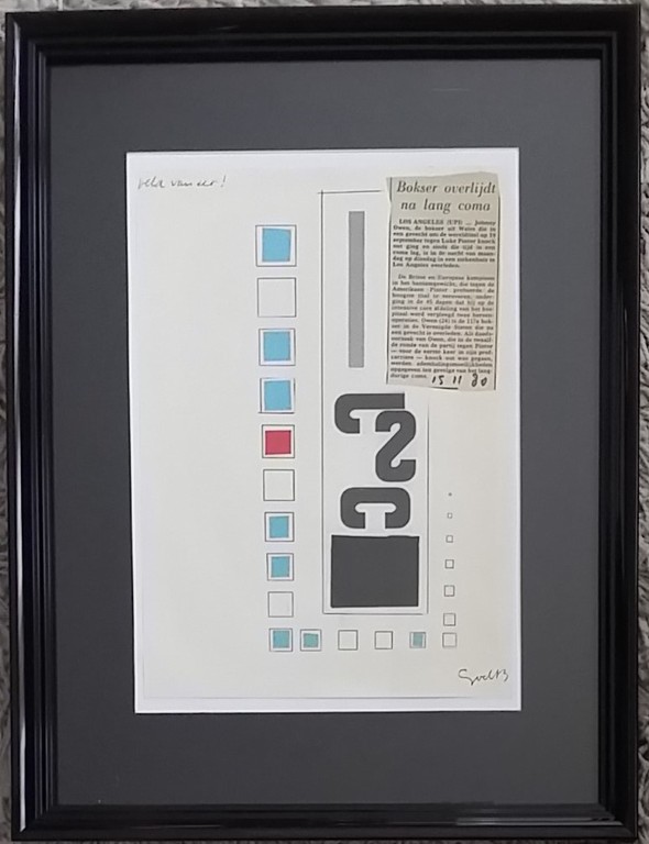 Siep van den Berg - Inkt en collage op papier verkocht voor € 125!