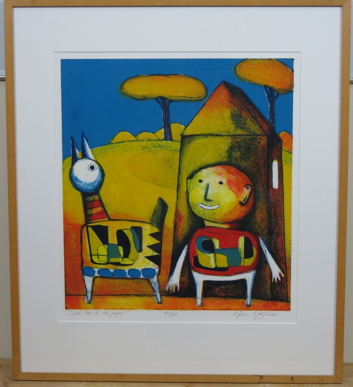 Hans Heijman: Zeefdruk. Dat ben ik, die jongen - Ingelijst (groot) kopen? Bied vanaf 70!